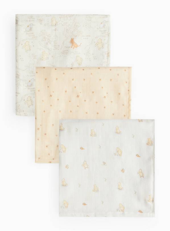 Winnie The Pooh Muslin Square 3 Pack One Size